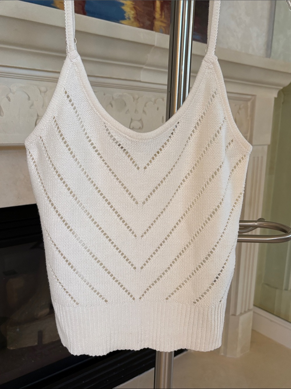 Roxy White Knit Chevron Cami PTP: 18"